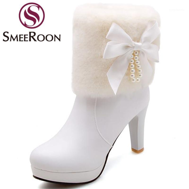 Smeeroon 2020 sweet butterfly-knot ankle boots side zipper high heels boots round toe warm winter women shoes platform1, Beige
Smeeroon 2020 sweet butterfly-knot ankle boots side zipper high heels boots round toe warm winter women shoes platform1, Beige