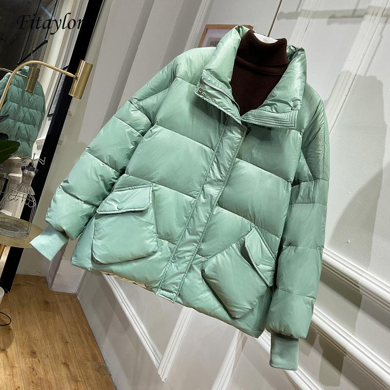 Fitaylor New Bright Side White Duck Down Jacket Winter Women Loose Stand Collar Parkas Female Warm Snow Down Outerwear, Beige
Fitaylor New Bright Side White Duck Down Jacket Winter Women Loose Stand Collar Parkas Female Warm Snow Down Outerwear, Beige