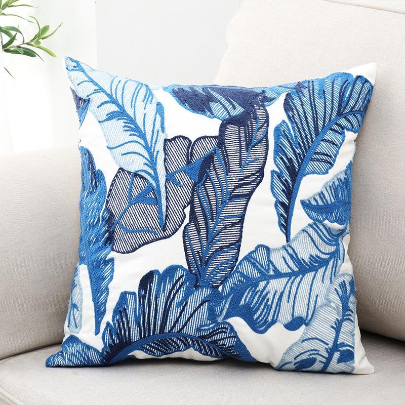 DUNXDECO Cushion Cover Decorative Pillow Case Modern Leaf Pink Geometric Cotton Thread Embroidery Blue Chair Cushion Cover1
DUNXDECO Cushion Cover Decorative Pillow Case Modern Leaf Pink Geometric Cotton Thread Embroidery Blue Chair Cushion Cover1