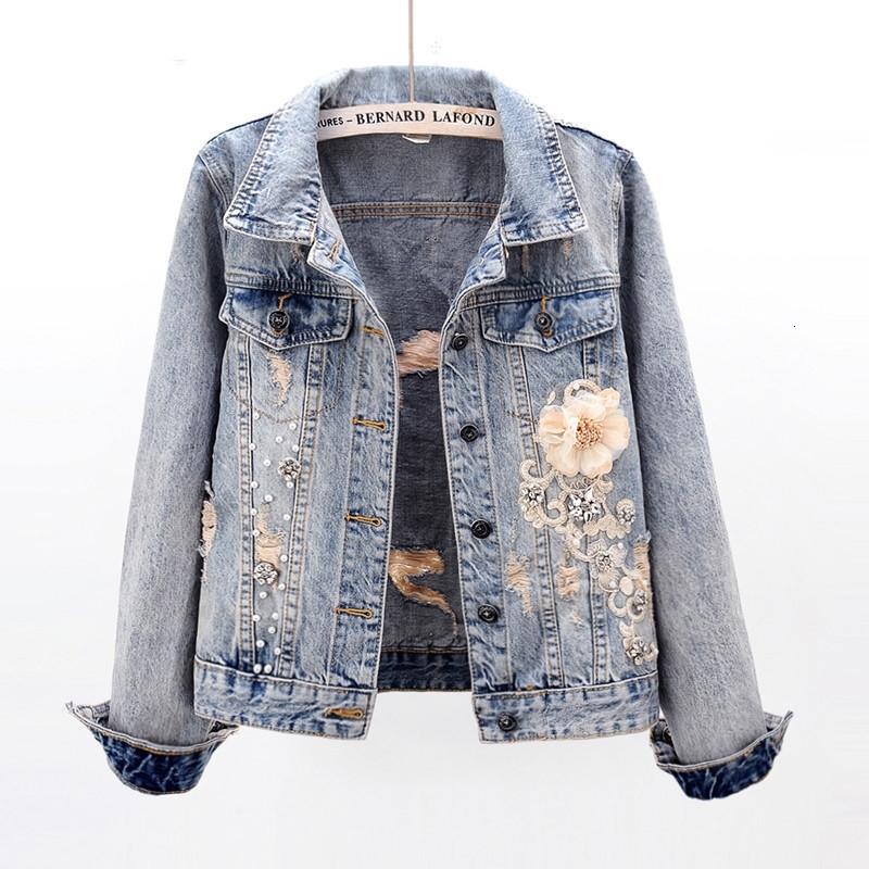 2021 Jeans Women's Jacket New Korean Spring Thin Diamond Long-sleeve Flower Denies Sequined Sequins Embroidered Short-jacket Beads A3M8 O8AW, Light blue.
2021 Jeans Women's Jacket New Korean Spring Thin Diamond Long-sleeve Flower Denies Sequined Sequins Embroidered Short-jacket Beads A3M8 O8AW, Light blue.