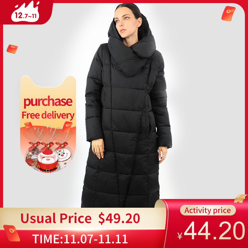 women's down jacket parka outwear with hood quilted coat female long warm cotton clothing for winter ladies trend 19-150 201214