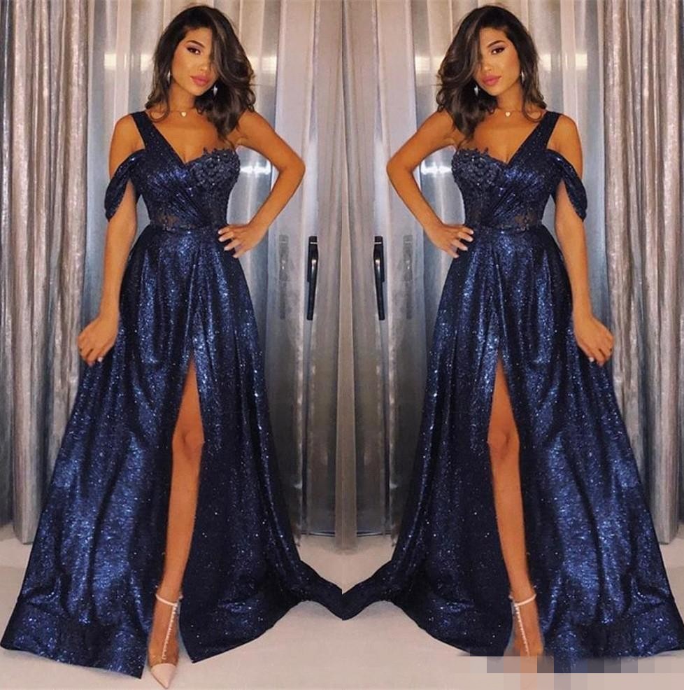 2021 Navy Blue Sequins Prom Dresses One Shoulder Strap Custom Made Side Slit Floor Length Plus Size Sparkly Formal Evening Party Gowns, Champagne
2021 Navy Blue Sequins Prom Dresses One Shoulder Strap Custom Made Side Slit Floor Length Plus Size Sparkly Formal Evening Party Gowns, Champagne