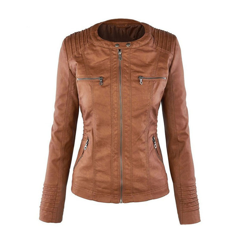 Casual leather Winter Jacket Women Coat Hoodies Autumn Zipper Motorcycle Jacket Outerwear Leather PU Jacket 201029
