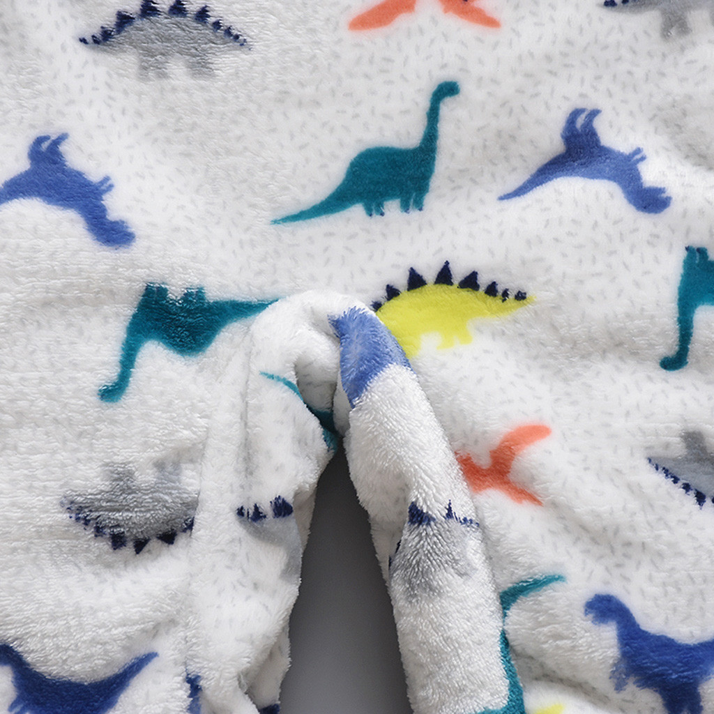 Baby Cartoon Dinosaur Winter Clothing Newborn Girl Boy Rompers Fleece Warm Romper Jumpsuit Soft Pajamas 3-18M 201028