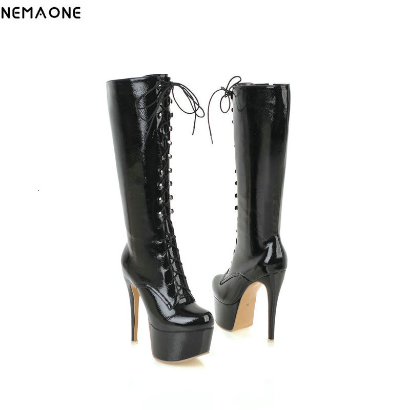 2021 New Nemaone 14cm Super Heels Knee High Rouned Toe Black White Red Lace Up Ladies Boots Party Shoes Woman 0pud
2021 New Nemaone 14cm Super Heels Knee High Rouned Toe Black White Red Lace Up Ladies Boots Party Shoes Woman 0pud