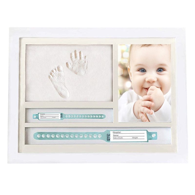 One Year Old Baby Infants Gifts Newborn Hand and Foot Prints Print Mud Photo Frame Commemorative Table Decoration Frames 201211 H260306