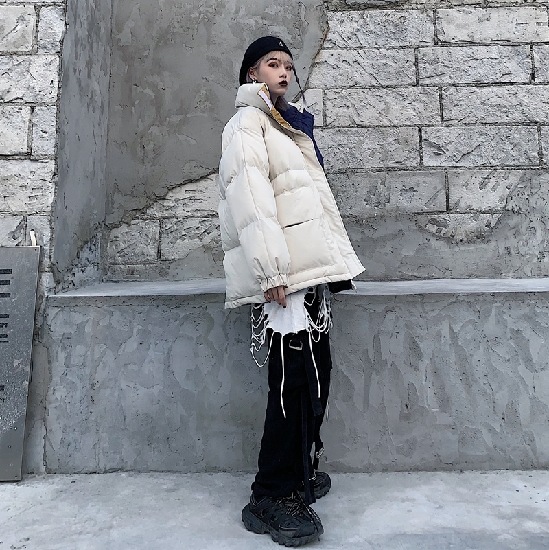 Winter -20 Oversize Jacket Female Coat Patchwork Windbreaker Women Padded Zipper Outwear Parka Thick Streetwear Overcoat Warm 201110wtt