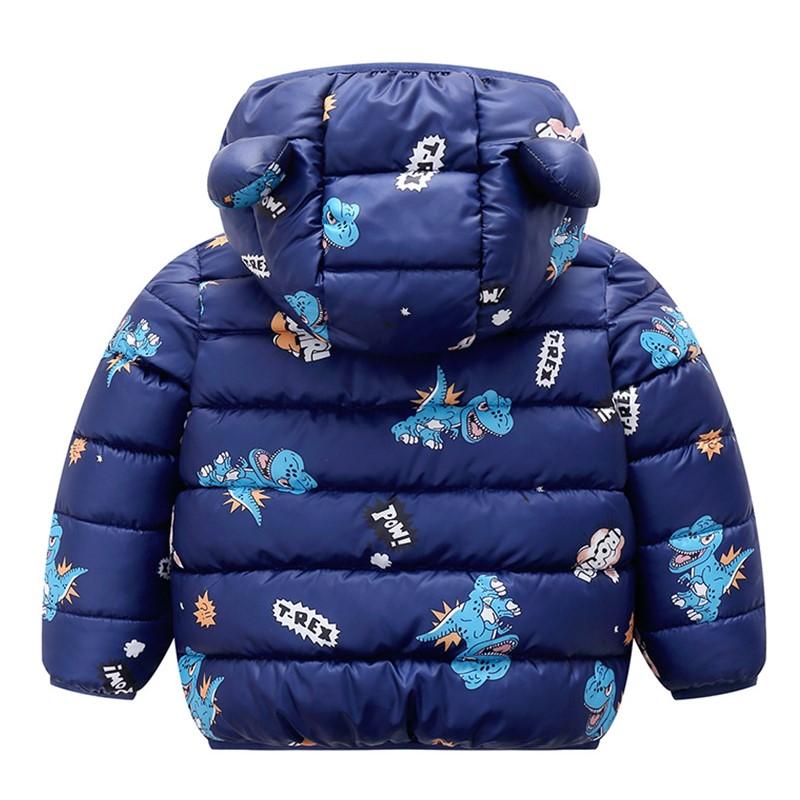 New Autumn Winter Baby Girls Jacket For Boys Cartoon Print Coat Kids Hooded Outerwear Coat Children Jackets Toddler Clothes