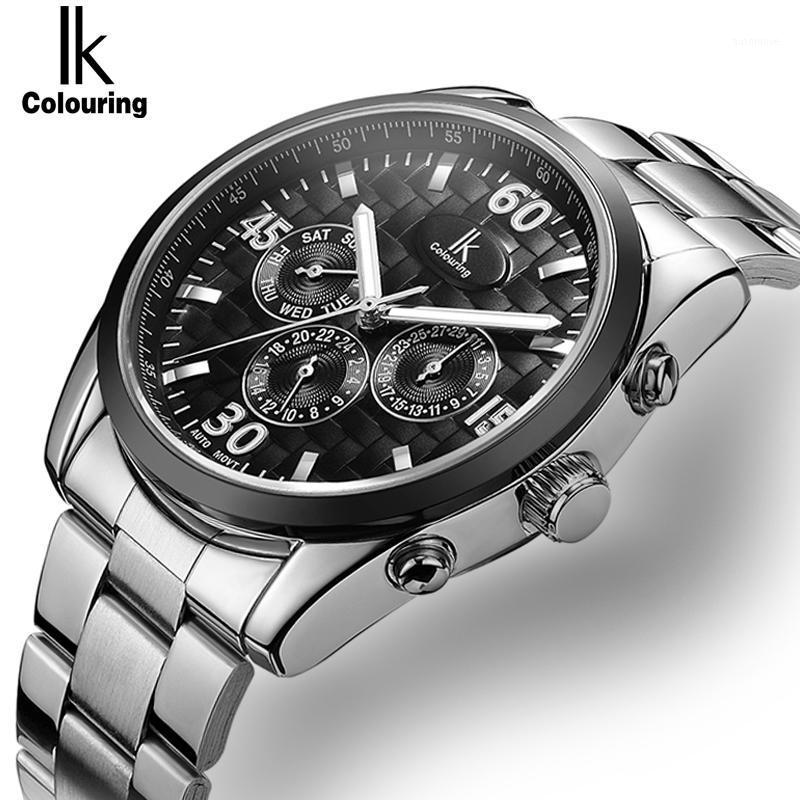 IK Mens High Quality Automatic mechanical Watches Men Top Fashion Business full steel watch Man Clcok1, White
IK Mens High Quality Automatic mechanical Watches Men Top Fashion Business full steel watch Man Clcok1, White
