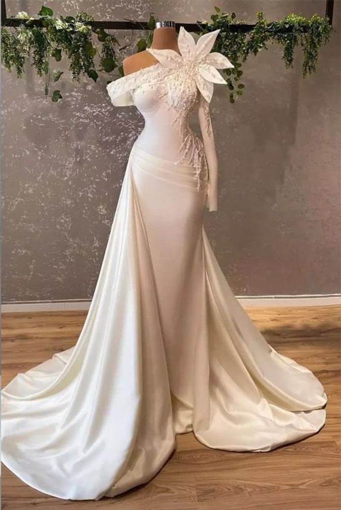 2022 Sexy Evening Dresses One-shpulder Floor-length with Satin Ball Gowns Prom Dresses Custom Made Formal Party Dresses Robes De Mariée