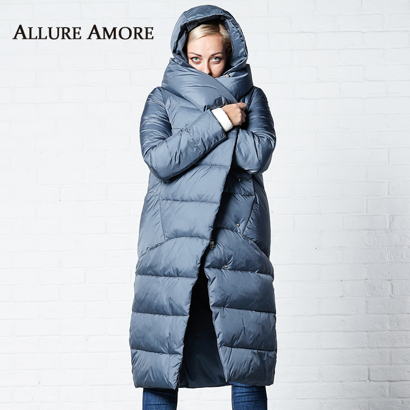 Winter Jackets Women Coats Windproof High Collar Women's Parka Female Long Jacket Removable Hooded Woman Coat Puffer AllureAmore T200319