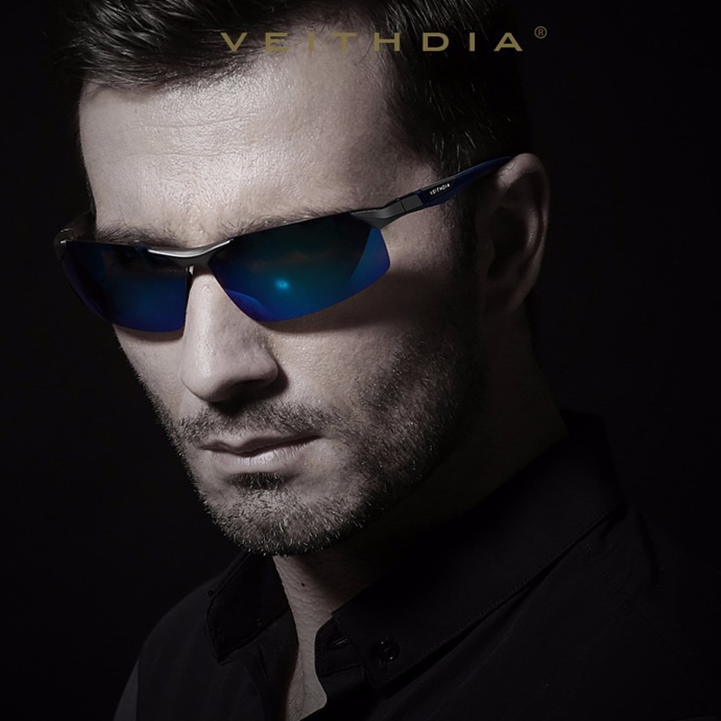 VEITHDIA Brand Aluminum Magnesium Sunglasses Polarized Men Coating Mirror Driving Sun Glasses oculos Male Eyewear 8589 with original box