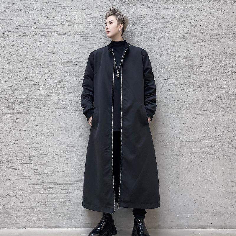 Male Streetwear Hip Hop Gothic Windbreaker Cardigan Jacket Overcoat Men Zipper Long Trench Coat Outerwear, F420
Male Streetwear Hip Hop Gothic Windbreaker Cardigan Jacket Overcoat Men Zipper Long Trench Coat Outerwear, F420