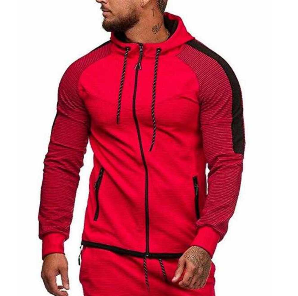 Autumn winter new European and American explosions contrast stripes color men's sports hooded sweater
Autumn winter new European and American explosions contrast stripes color men's sports hooded sweater