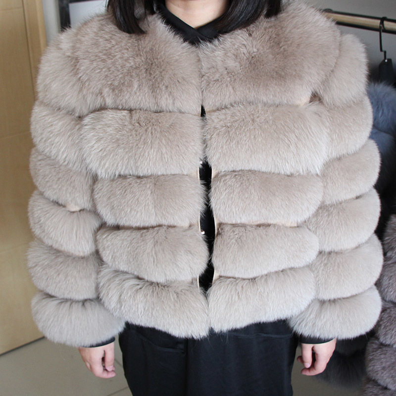 Natural Real Fur Coat Women Winter 50CM natural fur Vest Jacket Fashion Outwear Real Fur Vest Coat 201209