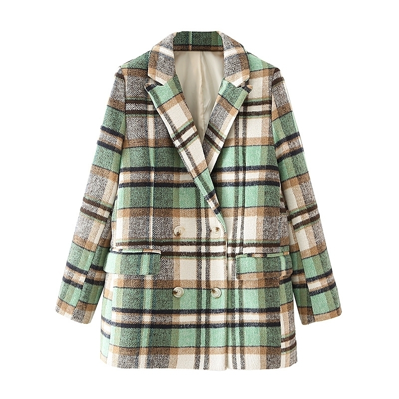 2021 New Elegant Green Plaid Woolen Jackets Fashion Ladies Blazers Streetwear Female Chic Pocket Jacket 67X4
2021 New Elegant Green Plaid Woolen Jackets Fashion Ladies Blazers Streetwear Female Chic Pocket Jacket 67X4