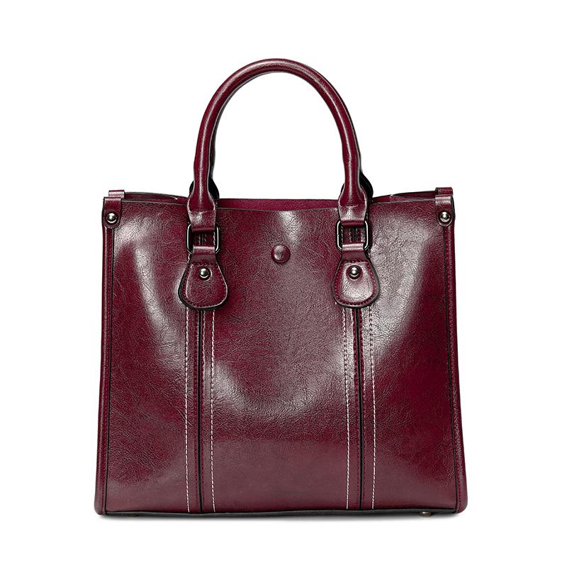 Wine-Red European And American Simple Retro Oil Wax PU Tote Handbag Multifunctional Large Capacity Elegant Lady Slant Cross Bag, Brown
Wine-Red European And American Simple Retro Oil Wax PU Tote Handbag Multifunctional Large Capacity Elegant Lady Slant Cross Bag, Brown