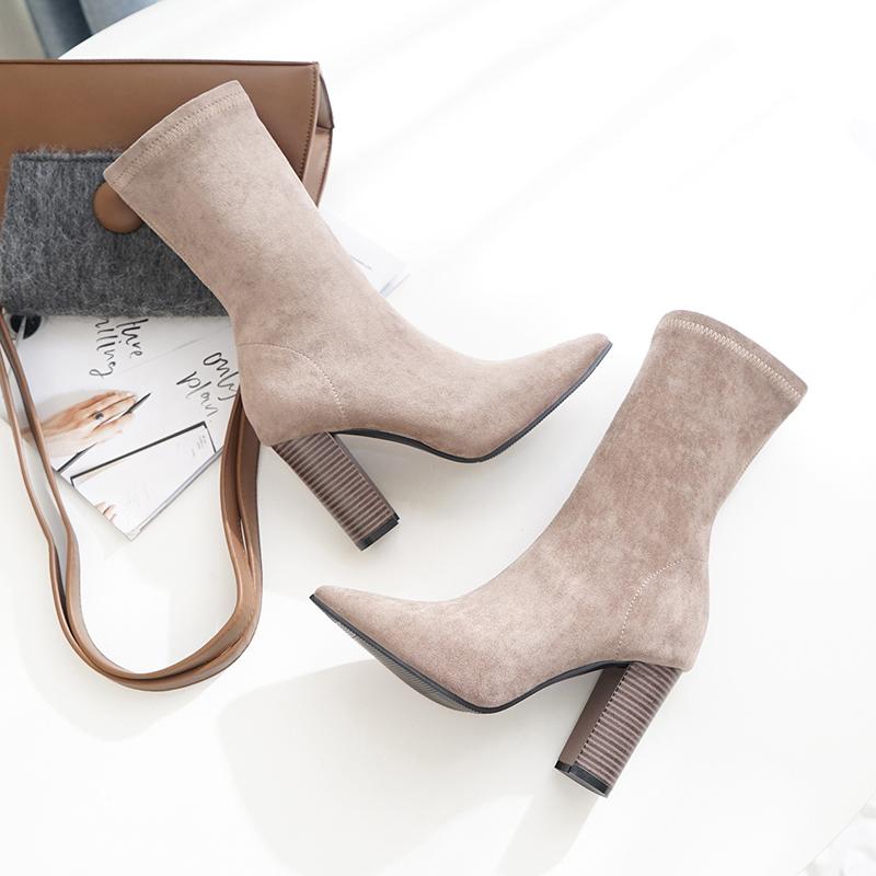 Comfort Stretch Women Sock Boots Square High Heel Ankle Boots Fashion Pointed Toe Spring Fall Chunky Slip On Shoes, Color 9cm
Comfort Stretch Women Sock Boots Square High Heel Ankle Boots Fashion Pointed Toe Spring Fall Chunky Slip On Shoes, Color 9cm