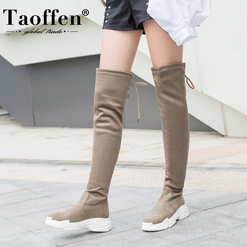 Taoffen Women Flat Boots Casual Sneakers Women Over Knee Boots Winter Warm Fur Fashion Shoes Stretch Footwear Size 29-431, Black 1
Taoffen Women Flat Boots Casual Sneakers Women Over Knee Boots Winter Warm Fur Fashion Shoes Stretch Footwear Size 29-431, Black 1