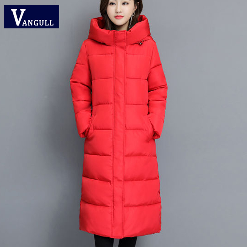 Vangull Winter Women Parkas Coats Casual Long Sleeve Hooded Jackets Autumn New Warm Solid Zipper Plus Size Long Outerwear 200928