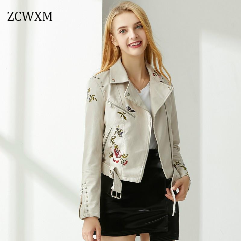 ZCWXM Women Pu Leather Jacket With Belt Floral Print Embroidery Turn-down Collar Faux Soft Motorcycle Coat Casual Outerwear, Beige
ZCWXM Women Pu Leather Jacket With Belt Floral Print Embroidery Turn-down Collar Faux Soft Motorcycle Coat Casual Outerwear, Beige