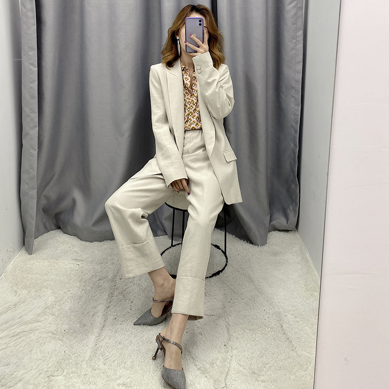 Aachoae Solid Casual Office Blazer Women Long Sleeve Work Wear Suit Jacket Blazers Notched Collar Pockets Outwear Coat 201023