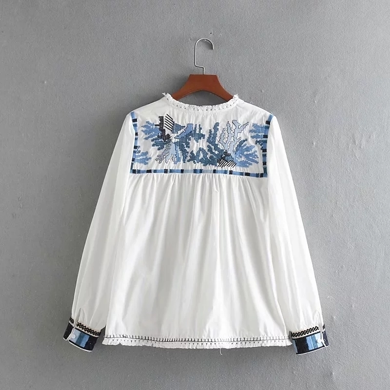 Women Embroidery Stitching Tassels Decoration Jacket Leisure Long Sleeve Coat Loose tops fashion Streetwear Outerwear T200319