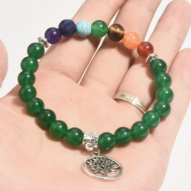 Handmade 7 Chakra Tree Of Life Pendant Bracelet Pink Crystal Green Aventurine Amethyst Bracelet Women Accessories
Handmade 7 Chakra Tree Of Life Pendant Bracelet Pink Crystal Green Aventurine Amethyst Bracelet Women Accessories