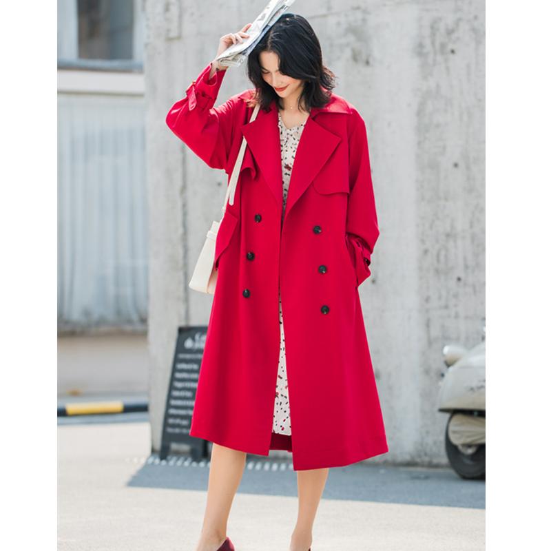 Women' windbreaker mid-length coat 2020 New spring autumn fashion lapel red windbreaker leisure white jacket women, Beige
Women' windbreaker mid-length coat 2020 New spring autumn fashion lapel red windbreaker leisure white jacket women, Beige