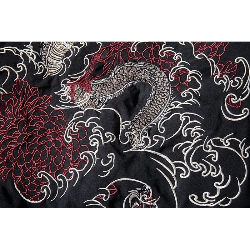 Bomber Jacket Men Chinese Dragon Embroidery Pilot Jacket Retro Punk Hip Hop Jacket Autumn Youth Streetwear High Street Hipster 201118