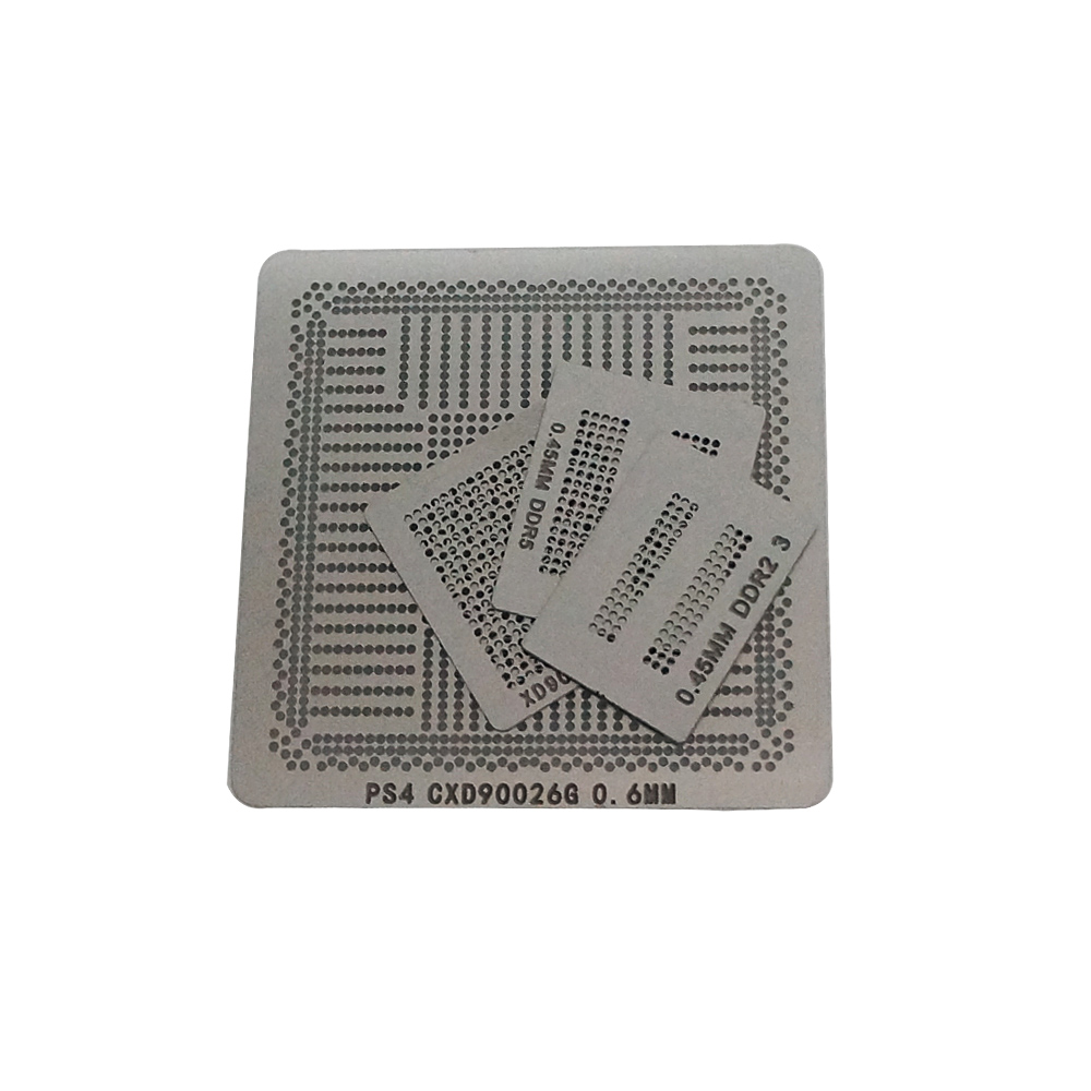 4pcs PS4 Direct Heating Reballing BGA Stencil CXD90025G CXD90026G K4B2G1646E DDR3 SDRAM K4G41325FC GDDR5 RAM For 0.5 0.45mm ball
4pcs PS4 Direct Heating Reballing BGA Stencil CXD90025G CXD90026G K4B2G1646E DDR3 SDRAM K4G41325FC GDDR5 RAM For 0.5 0.45mm ball