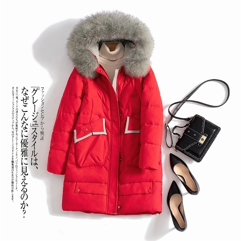 winter Long parkas jackets coat Winter women Casual thicken warm parkas coat winter female fur collar padding coats M-3XL 201201