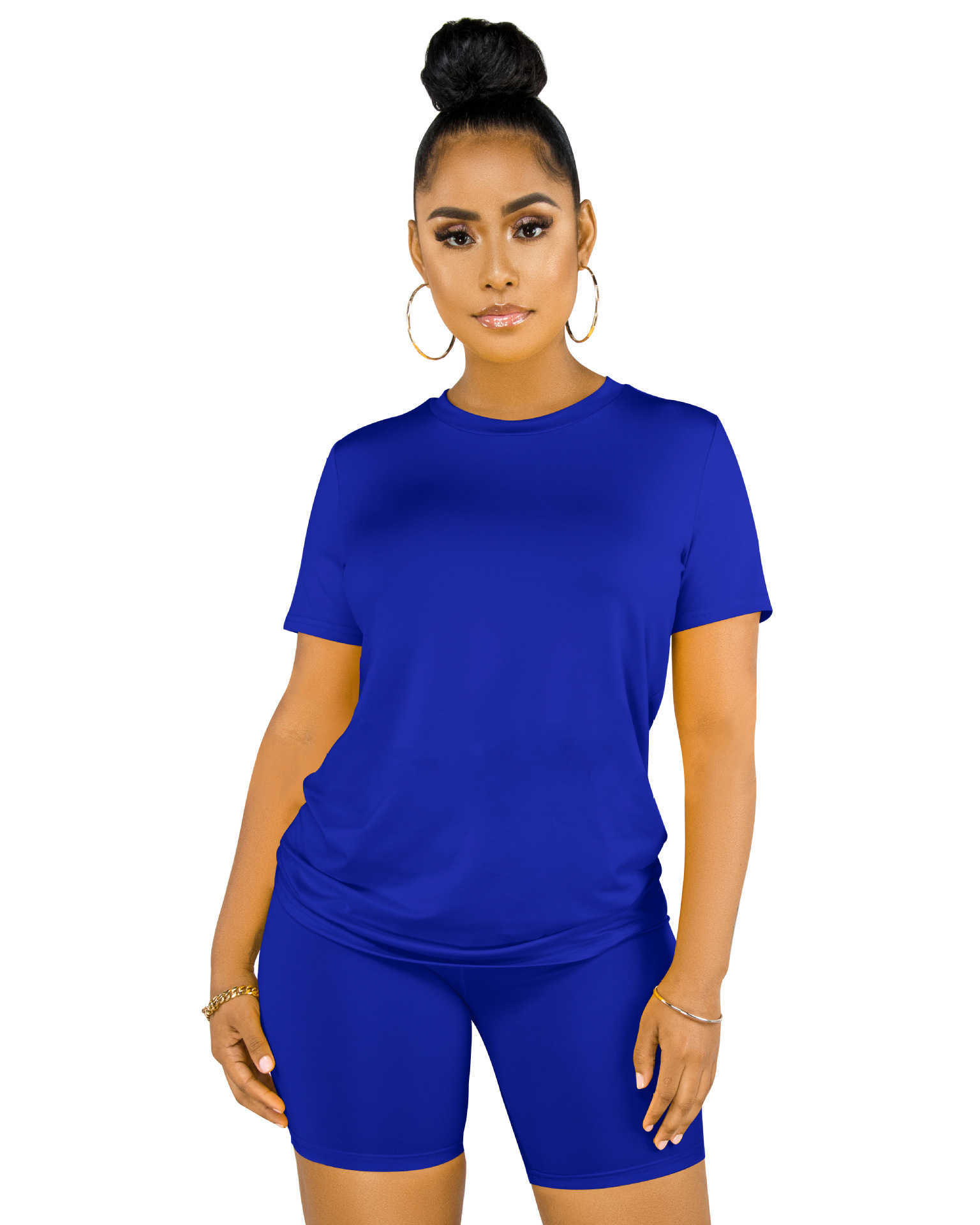 tracksuits Fashion casual suit round neck short sleeve suit women sports jogging suits 2 piece set S-5XL