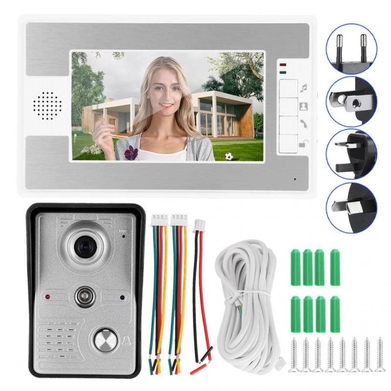 7in Wired Video Doorbell Intercom TFT Screen Night Vision Remote Access System 100-240V door bell waterproof
7in Wired Video Doorbell Intercom TFT Screen Night Vision Remote Access System 100-240V door bell waterproof