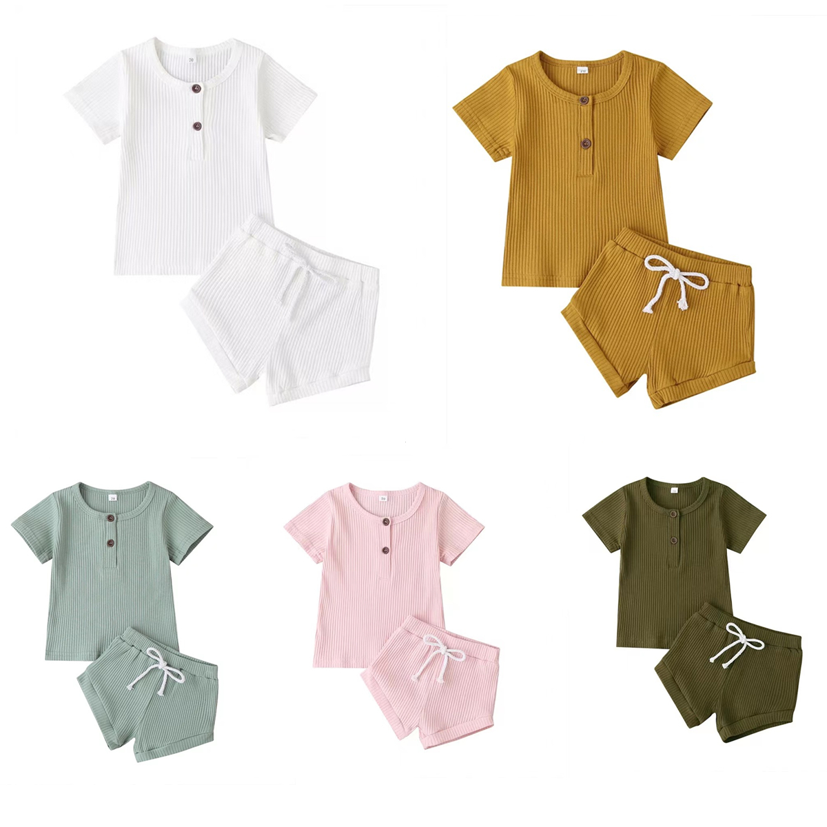 Fashions INS New Baby Boys Girls Suits Unisex Buttons Tees with Straps Shorts Summer Newborn Toddler Suits 2pieces Sets, White
Fashions INS New Baby Boys Girls Suits Unisex Buttons Tees with Straps Shorts Summer Newborn Toddler Suits 2pieces Sets, White