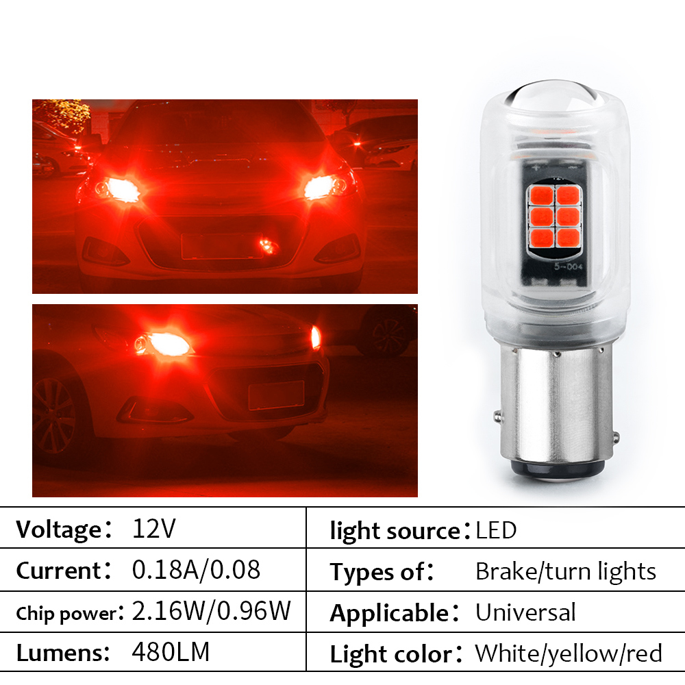 2PCS Car Led Bulbs 1156 BA15S P21W 1157 Bay15d P21 5w 3030 16SMD Turn Signal Auto Reverse Parking Light Glass Shell White