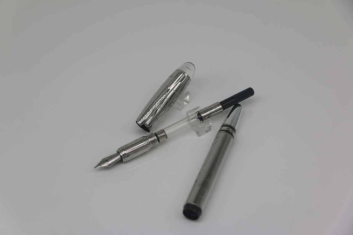 Classi Metal silver grid body Fountain pen with series number school and office stationery for writing pen