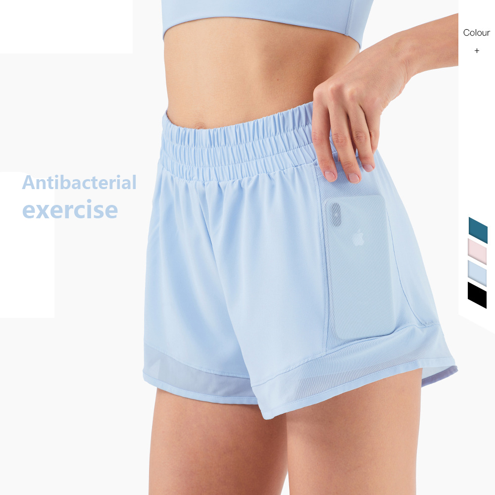 Shorts Anti-glare Antibacterial Mesh Stitching Lulu Fitness Pants European And American Pocket Elastic High Waist Peach Hip Sports Shorts Women, Dream light blue
Shorts Anti-glare Antibacterial Mesh Stitching Lulu Fitness Pants European And American Pocket Elastic High Waist Peach Hip Sports Shorts Women, Dream light blue