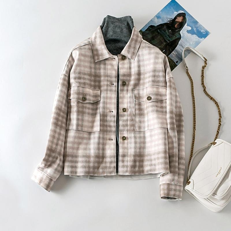 Cthink Fashion New 2020 Short Plaid Blouse Autumn New Sale Pockets Women's Blouse Shirt Stylish Korean Style Fall Female Blouses, Clear
Cthink Fashion New 2020 Short Plaid Blouse Autumn New Sale Pockets Women's Blouse Shirt Stylish Korean Style Fall Female Blouses, Clear