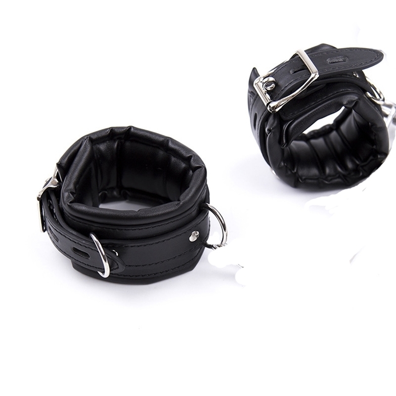 Leather handcuffs Sex,Soft Padded Wrist Cuffs Ankle Cuffs,BDSM Bondage Restraints,Sex Toys For Couple Y200616
