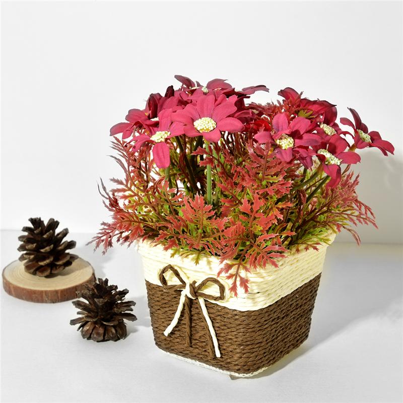 Artificial Gerbera Flowers+Rattan Vase Simulation Plants Mini Bonsai Set for Wedding Party Home Garden Decoration Fake flowers, White
Artificial Gerbera Flowers+Rattan Vase Simulation Plants Mini Bonsai Set for Wedding Party Home Garden Decoration Fake flowers, White