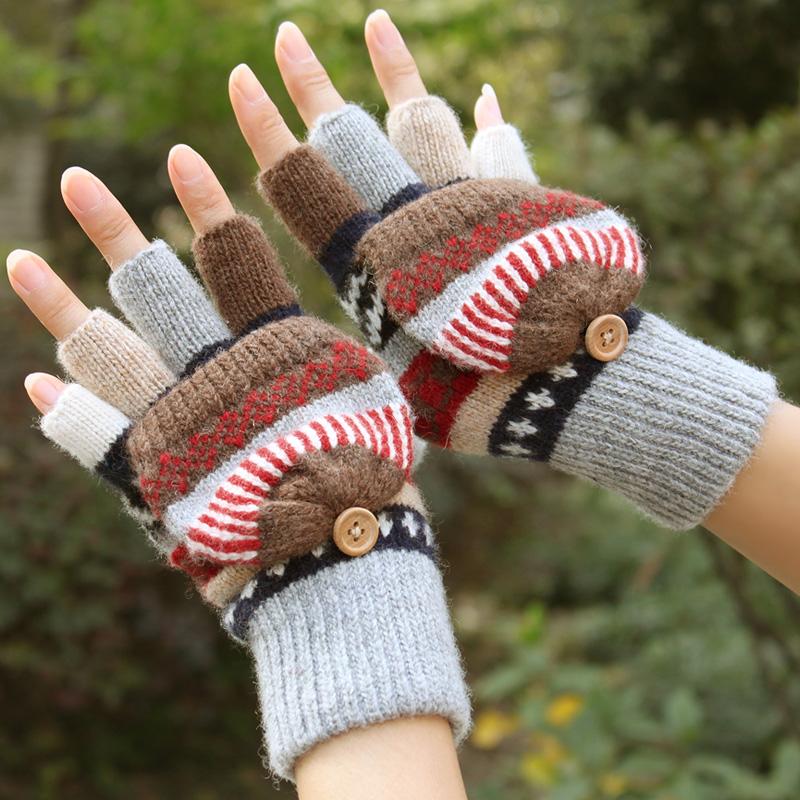 Winter Gloves Women Mitten Warmer Fingerless Gloves Wool Plus velvet thickening Warm Exposed Finger Winter Ladies Mittens
Winter Gloves Women Mitten Warmer Fingerless Gloves Wool Plus velvet thickening Warm Exposed Finger Winter Ladies Mittens