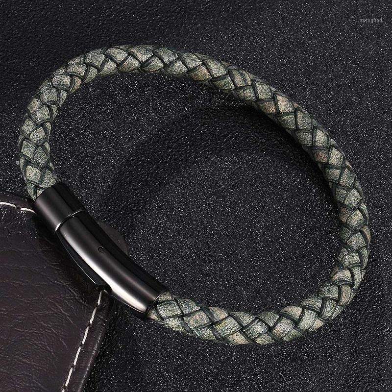 Charm Bracelets Fashion Jewelry Vintage Green Braided Leather Bracelet Men Women Stainless Steel Snaps Unisex Bangles Wrist Band Gifts ST046
Charm Bracelets Fashion Jewelry Vintage Green Braided Leather Bracelet Men Women Stainless Steel Snaps Unisex Bangles Wrist Band Gifts ST046