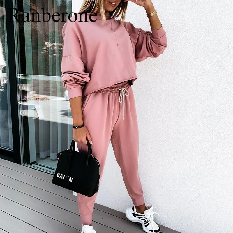 Ranberone Women' Tracksuit Loose Solid Color Fitness Suit Round Neck Lace Up Jogging Two Piece Set Bicycles For Women 20211, Pink
Ranberone Women' Tracksuit Loose Solid Color Fitness Suit Round Neck Lace Up Jogging Two Piece Set Bicycles For Women 20211, Pink
