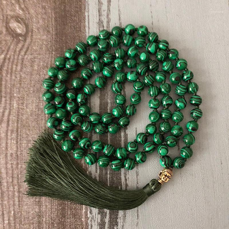 108 Beads Green Malachite With Tassel Mala Necklace Hand Knotted Buddha Prayer Beads Meditation Necklace Japa Mala Necklaces1
108 Beads Green Malachite With Tassel Mala Necklace Hand Knotted Buddha Prayer Beads Meditation Necklace Japa Mala Necklaces1