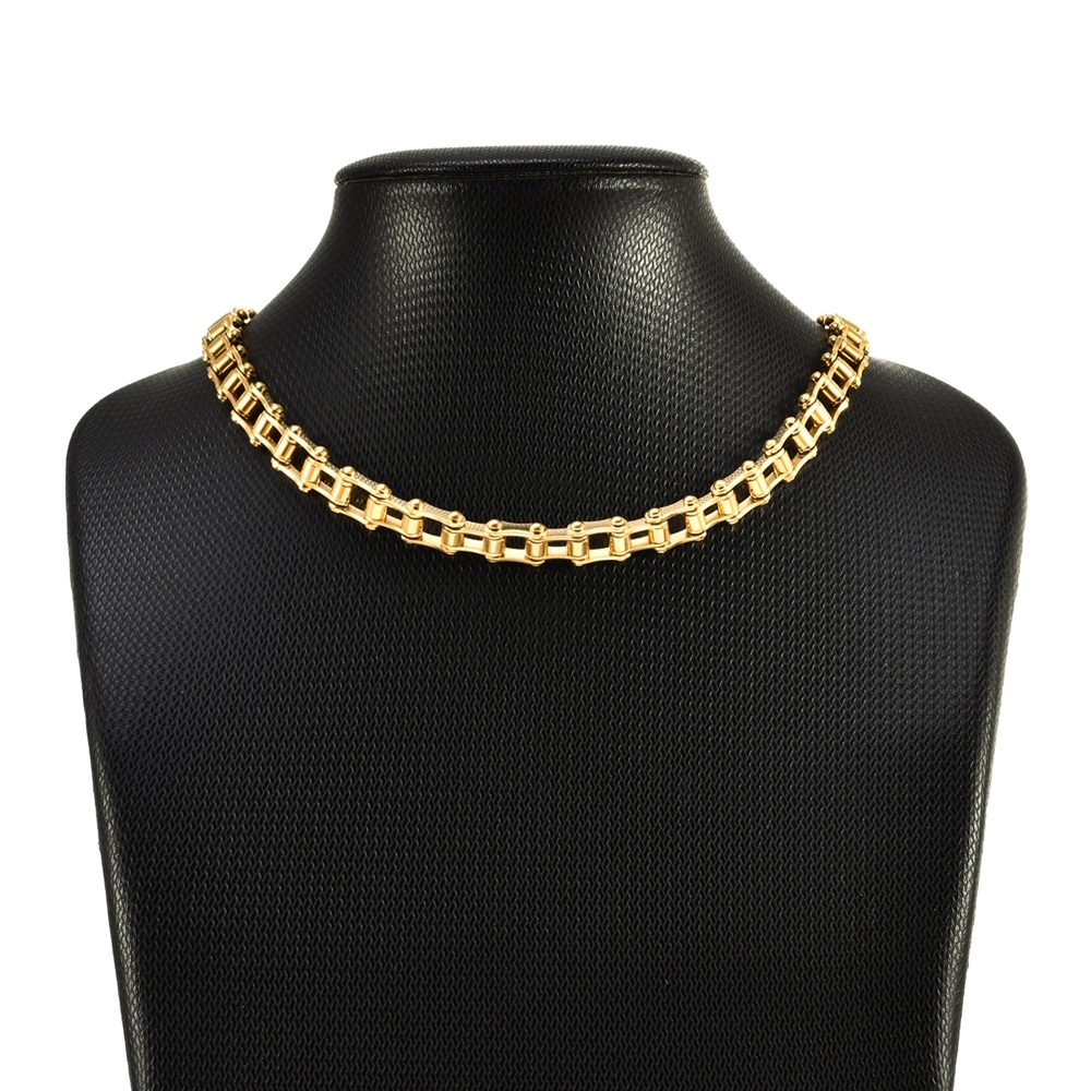 SDA New Fashion Motorcycles Chain Necklace 7mm45cm Long Biker Chain Stainless steel cuban Chain Man Woman Neckalce 201013