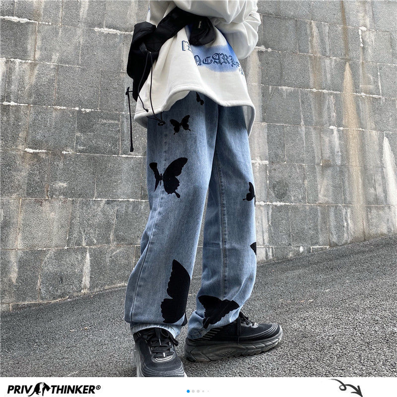 2021 New Men's Butterflies Graphic Printed Straight Wide Leg Jeans Autumn Winter New Casual Oversize Denim Pants 2SHB, Picturecolor
2021 New Men's Butterflies Graphic Printed Straight Wide Leg Jeans Autumn Winter New Casual Oversize Denim Pants 2SHB, Picturecolor