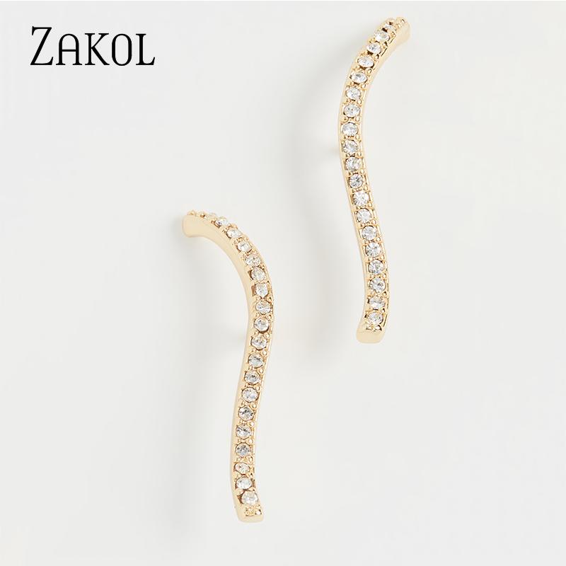 Stud ZAKOL Earings Fashion Jewelry 2021 Gold Color Cubic Zirconia Irregular Line Small Earring For Women Gift FSEP2719
Stud ZAKOL Earings Fashion Jewelry 2021 Gold Color Cubic Zirconia Irregular Line Small Earring For Women Gift FSEP2719
