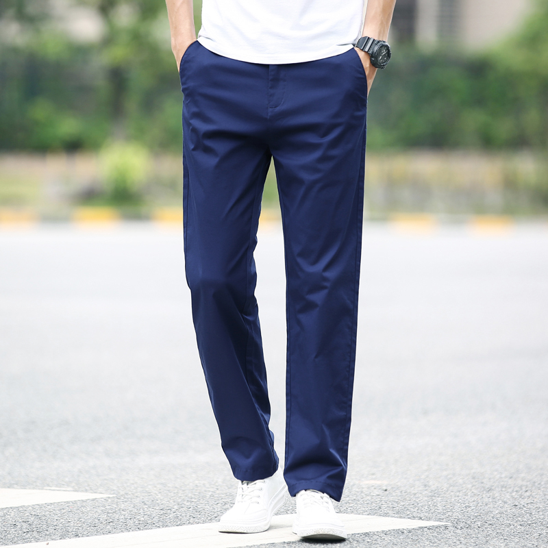 Spring summer Pants Men Fashion Business Stretch Men Chinos Trousers Casual Black Cotton Pants Male Pentalon Homme Mens 40 42 201128
