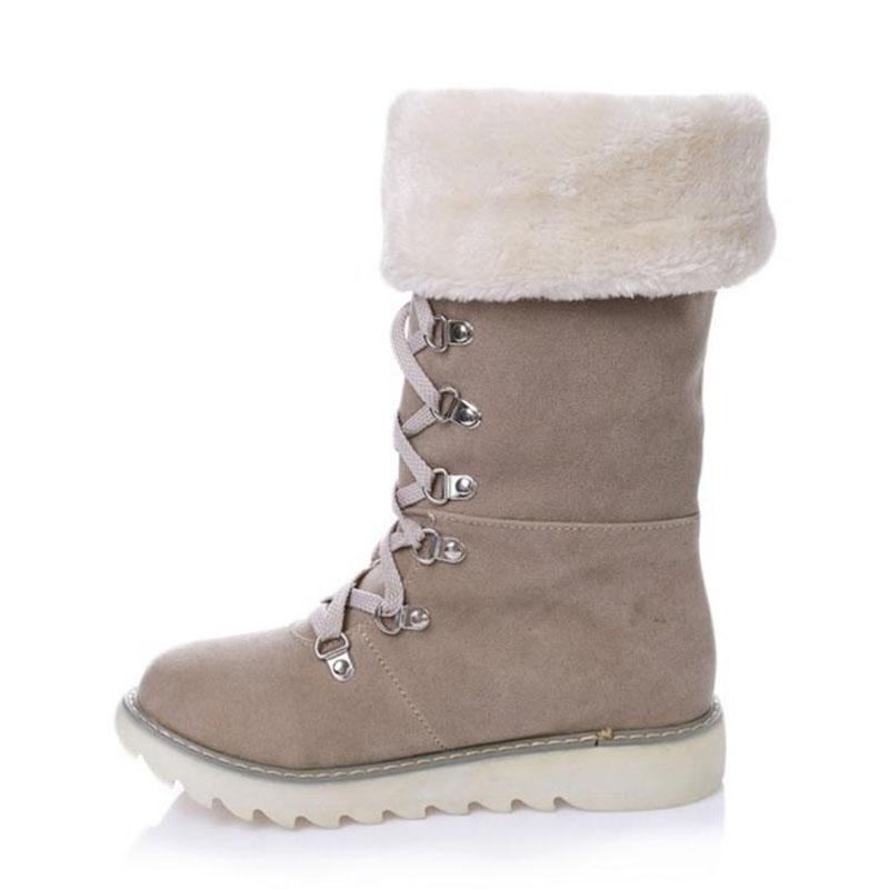Vintage Women Knee Snow Boots Lace Up Rivet Thick Fur Shoes Women Winter Flats Boots Plush Warm Botas De Mujer, Beige
Vintage Women Knee Snow Boots Lace Up Rivet Thick Fur Shoes Women Winter Flats Boots Plush Warm Botas De Mujer, Beige